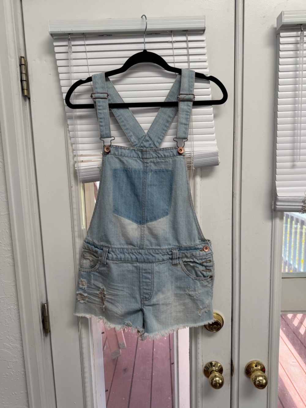 Distressed Vintage Cutoff Overalls